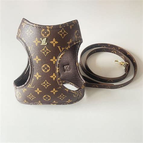 louis vuitton dog harness and lead|faux louis vuitton dog collar.